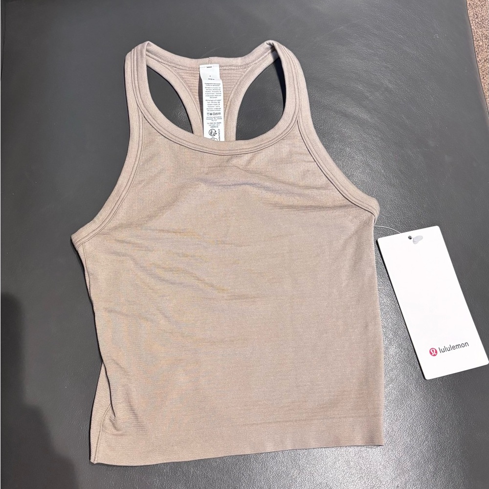 lululemon athletica taupe racerback tank top